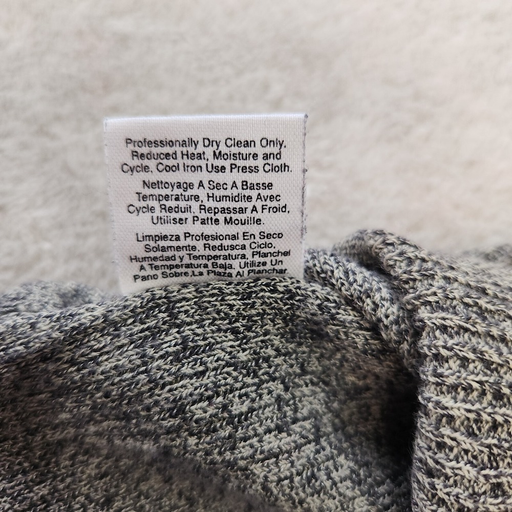 Donna Karan Vintage Gray Ribbed Knit Sweater 90s Minimalist Designer Small - Picture 5 of 10